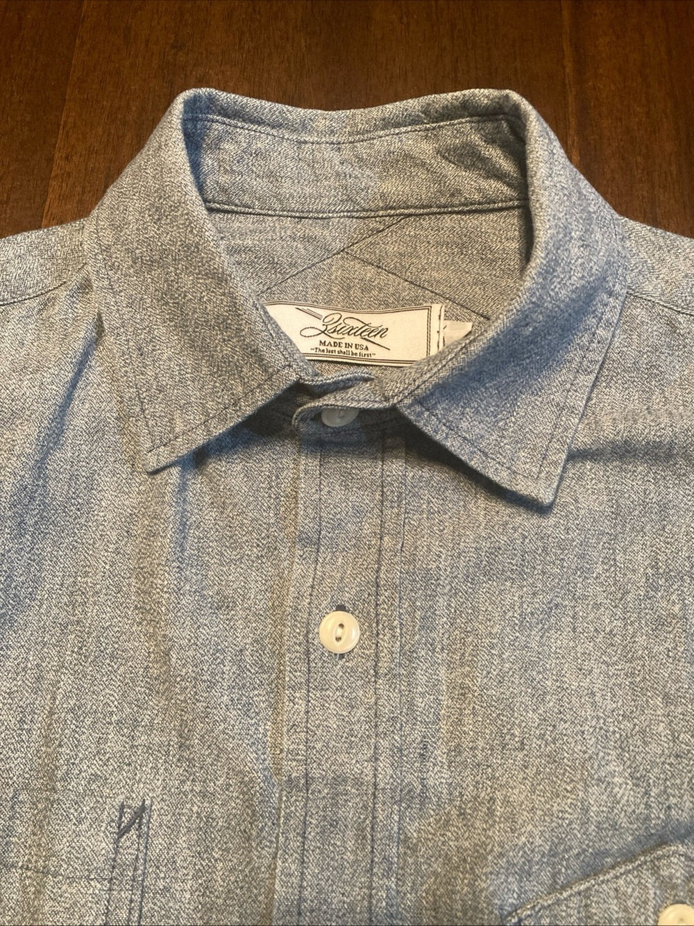 3sixteen selvedge Blue Men’s Button-Up Shirt